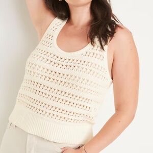 Old Navy Off White Crochet Tank NWT | Size L